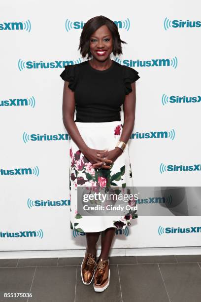Actress Viola Davis visits the SiriusXM Studios on September 28, 2017 in New York City.