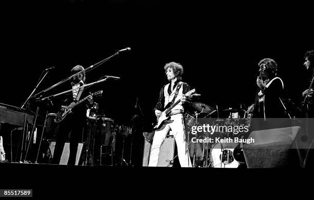 Photo of Bob DYLAN; Bob Dylan performing on stage