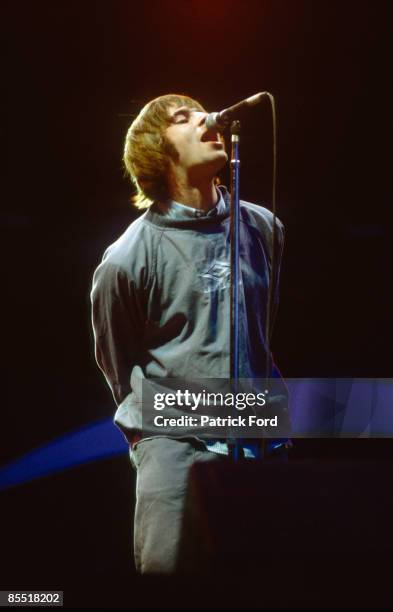 Photo of OASIS and Liam GALLAGHER, Liam Gallagher performing on stage