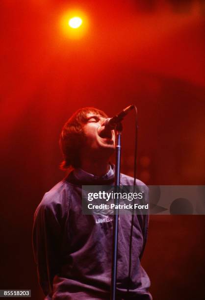 Photo of OASIS and Liam GALLAGHER, Liam Gallagher performing on stage