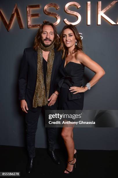 Bob Sinclar and Valerie Messika attend Messika cocktail as part of the Paris Fashion Week Womenswear Spring/Summer 2018 on September 27, 2017 in...
