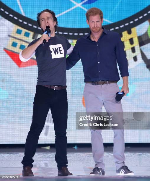 Prince Harry attends a WE Youth event in the Air Canada Centre on September 28, 2017 in Toronto, Canada.