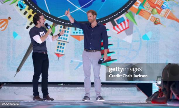 Prince Harry attends a WE Youth event in the Air Canada Centre on September 28, 2017 in Toronto, Canada.