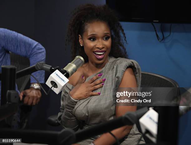 Singer/ actress Jennifer Hudson visits 'The Morning Mash Up' on SiriusXM Hits 1 Channel at the SiriusXM Studios on September 28, 2017 in New York...