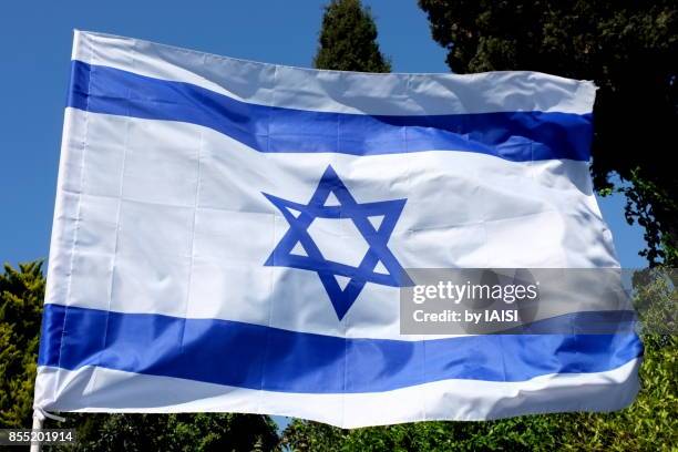 close-up of the israeli flag, independance day - israeli flag stock pictures, royalty-free photos & images