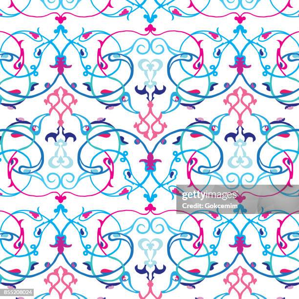 seamless floral pattern. turkish, arabic traditional islamic design. mosque decoration element. - grenada stock illustrations