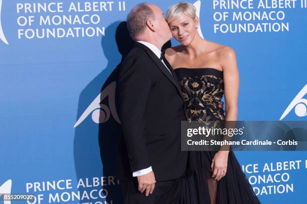 Prince Albert II of Monaco and Princess Charlene of Monaco attend the Inaugural "Monte-Carlo Gala For The Global Ocean" Honoring Leonardo DiCaprio at...