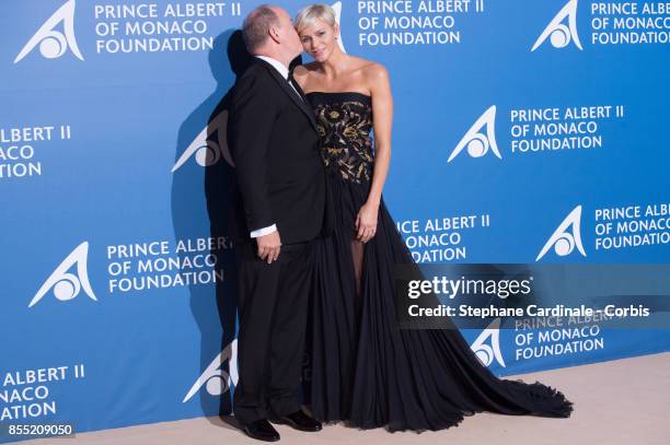 Prince Albert II of Monaco and Princess Charlene of Monaco attend the Inaugural "Monte-Carlo Gala For The Global Ocean" Honoring Leonardo DiCaprio at...