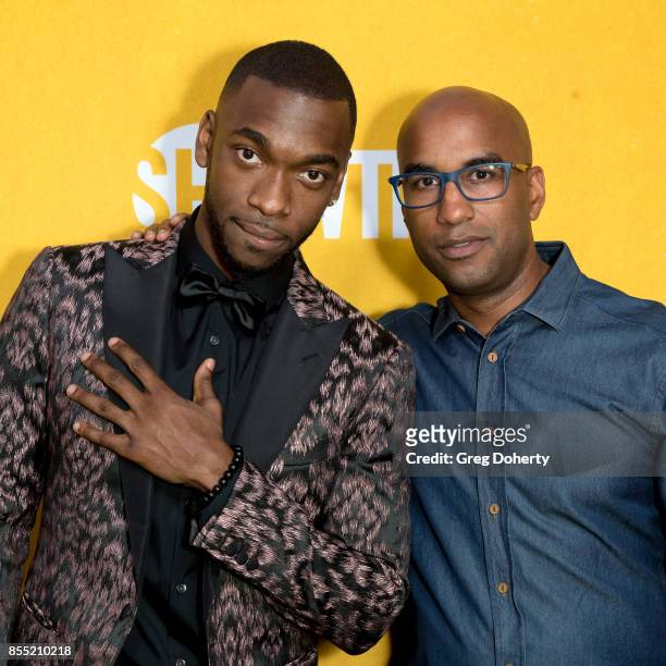 Actor Jay Pharoah and Executive Producer Tim Story attends the Premiere Of Showtime's "White Famous" at The Jeremy Hotel on September 27, 2017 in...