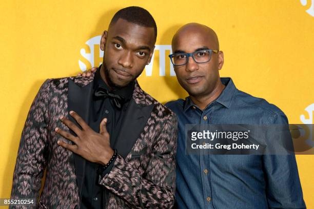 Actor Jay Pharoah and Executive Producer Tim Story attends the Premiere Of Showtime's "White Famous" at The Jeremy Hotel on September 27, 2017 in...