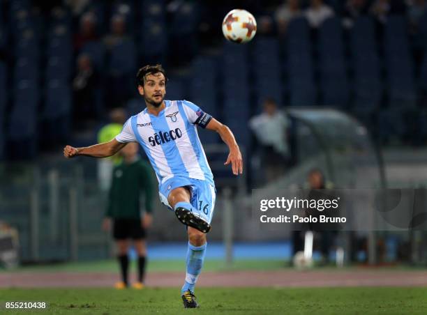 Marco Parolo of SS Lazio in action during the UEFA Europa League group K match between SS Lazio and SV Zulte Waregem at Olimpico Stadium on September...