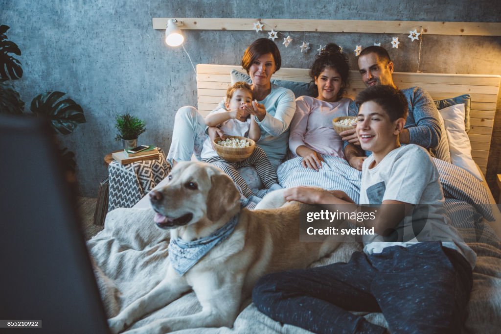 Movie night is their favourite family tradition