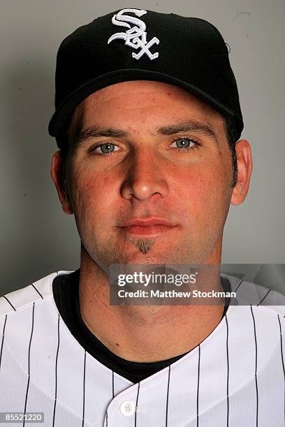 Ben Broussard of the Chicago White Sox poses during photo day at the White Sox spring training complex on February 20, 2009 in Glendale, Arizona.