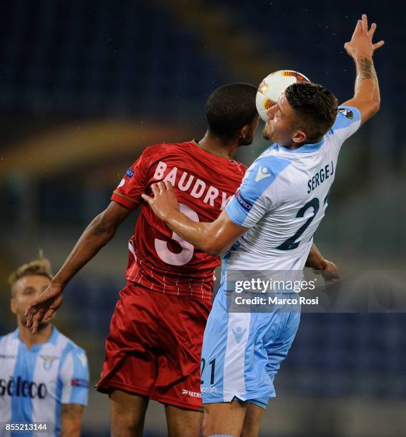 Sergej Milinkovic Savic of SS Lazio during the UEFA Europa League group K match between SS Lazio and SV Zulte Waregem at Olimpico Stadium on...