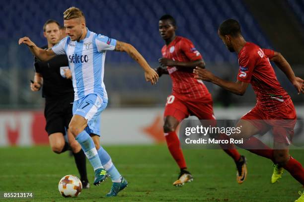 Ciro Immobile of SS Lazio during the UEFA Europa League group K match between SS Lazio and SV Zulte Waregem at Olimpico Stadium on September 28, 2017...