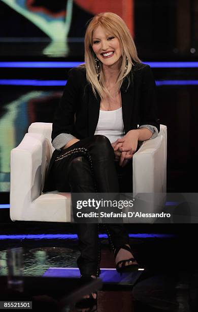 Model Marta Cecchetto attends the Italian TV show 'Chiambretti Night' held at Italia1 Studios on March 19, 2009 in Milan, Italy.