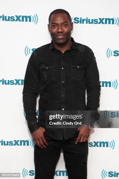 Actor Hassan Johnson visits the SiriusXM Studios on September 28, 2017 in New York City.