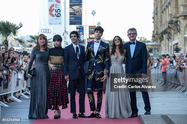 Gracia Olayo, Ana Castillo, Javier Ambrossi, Javier Calvo, Macarena Garcia and Richard Collins attend 'La Llamada' Premiere during 65th San Sebastian...