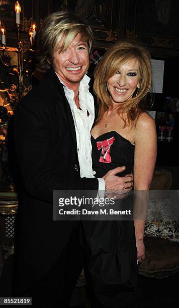 Nicky Clarke and Kelly Hoppen attend the party to celebrate Hoppen's MBE received for her services to interior design, at Beach Blanket Babylon on...
