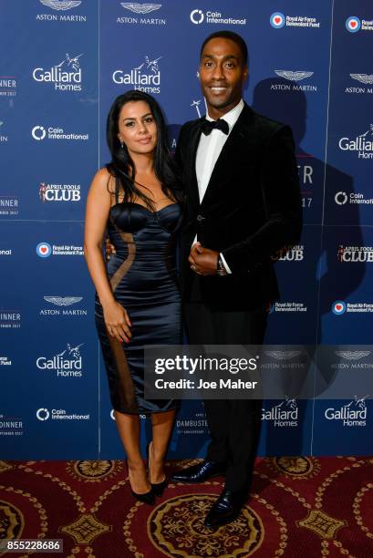 Ayshen Kemal and Simon Webbe attend the 75th Anniversary Dambusters dinner at Plaisterers Hall on September 28, 2017 in London, England.