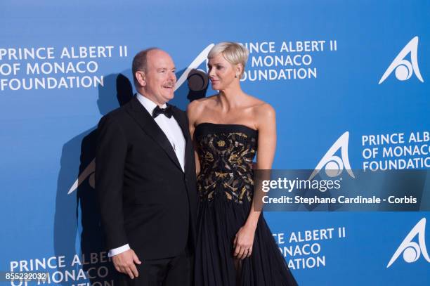 Prince Albert II of Monaco and Princess Charlene of Monaco attend the Inaugural "Monte-Carlo Gala For The Global Ocean" Honoring Leonardo DiCaprio at...