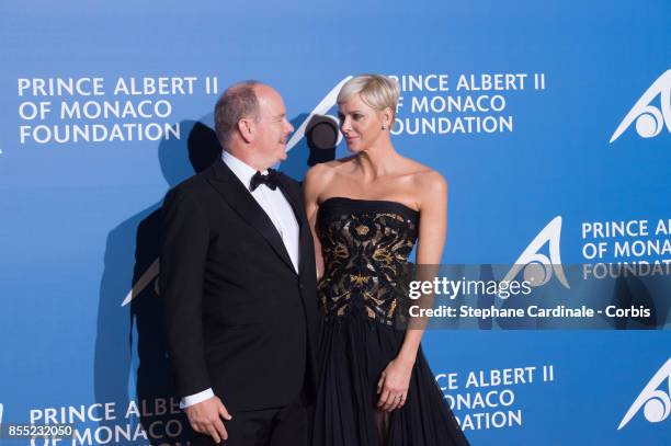 Prince Albert II of Monaco and Princess Charlene of Monaco attend the Inaugural "Monte-Carlo Gala For The Global Ocean" Honoring Leonardo DiCaprio at...