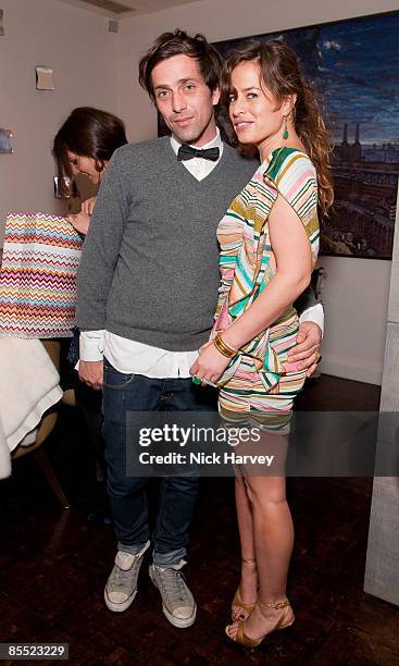 Dan Williams and Jade Jagger attend the Missoni Cocktail Party on March 19, 2009 in London, England.