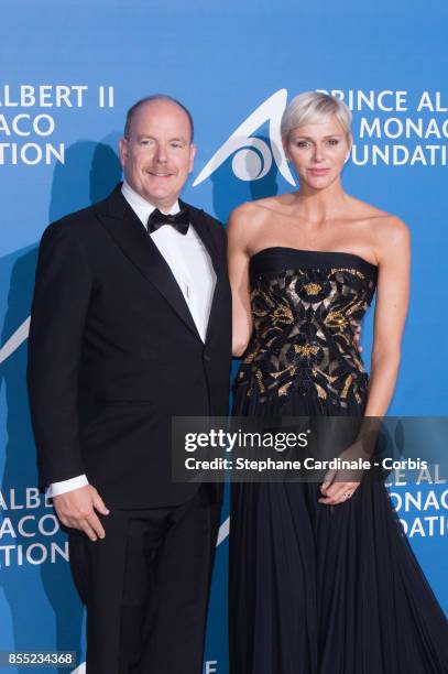 Prince Albert II of Monaco and Princess Charlene of Monaco attend the Inaugural "Monte-Carlo Gala For The Global Ocean" Honoring Leonardo DiCaprio at...