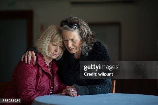 Two senior ladies supporting one another Two senior ladies supporting one another