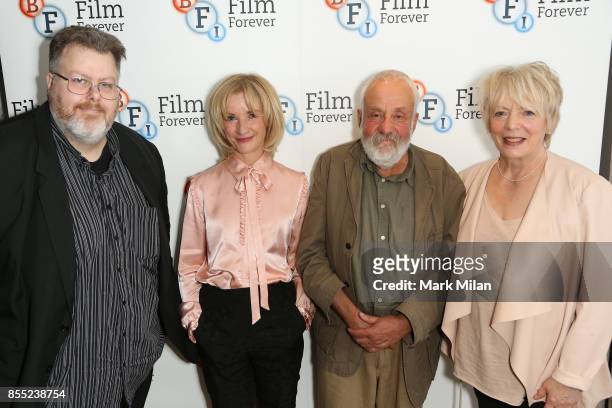 Justin Johnson; Alison Steadman, Jane Horrocks and Mike Leigh attend the 'Life Is Sweet' Blu-ray/ DVD launch and Q&A at BFI Southbank on September...
