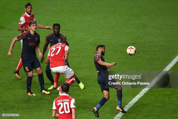 Fransergio of Sporting Braga scores the second goal during the UEFA Europa League group C match between Sporting Braga and Istanbul Basaksehir F.K....
