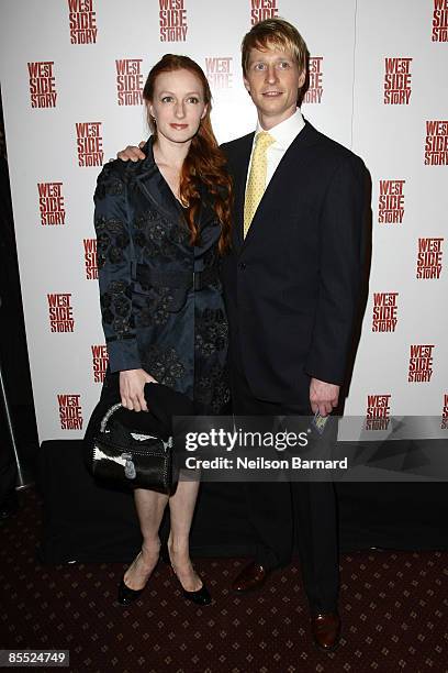 Dancer Ethan Stiefel and guest attend the opening night of "West Side Story" on Broadway at the Palace Theatre on March 19, 2009 in New York City.