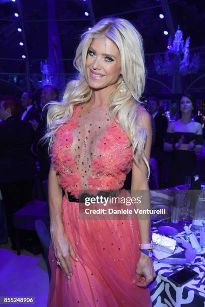 Victoria Silvstedt attends the dinner for the inaugural "Monte-Carlo Gala for the Global Ocean" honoring Leonardo DiCaprio at the Monaco Garnier...