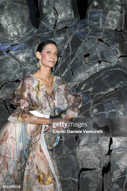Marpessa Hennink attends the cocktail for the inaugural "Monte-Carlo Gala for the Global Ocean" honoring Leonardo DiCaprio at the Monaco Garnier...