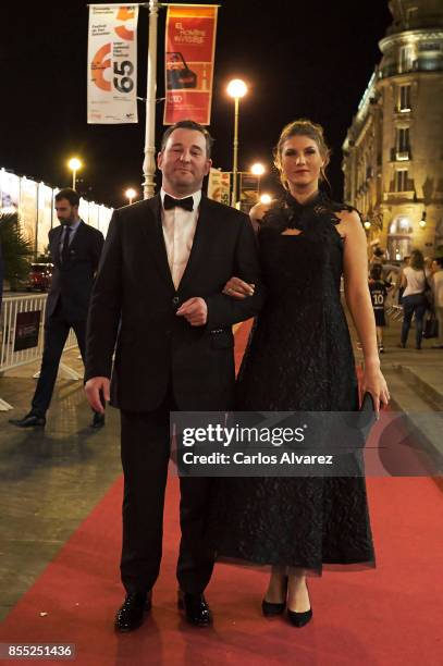 Actor Alexey Rozin and actress Maryana Spivak attend 'Nelyubov/ Loveless' premiere during the 65th San Sebastian International Film Festival on...