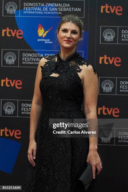 Actress Maryana Spivak attends 'Nelyubov/ Loveless' premiere during the 65th San Sebastian International Film Festival on September 28, 2017 in San...