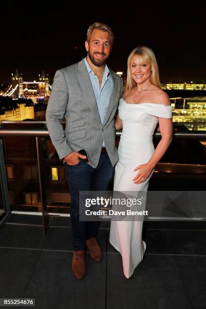 Chris Robshaw and Camilla Kerslake attend the launch of Ten Trinity Square Private Club on September 28, 2017 in London, England.
