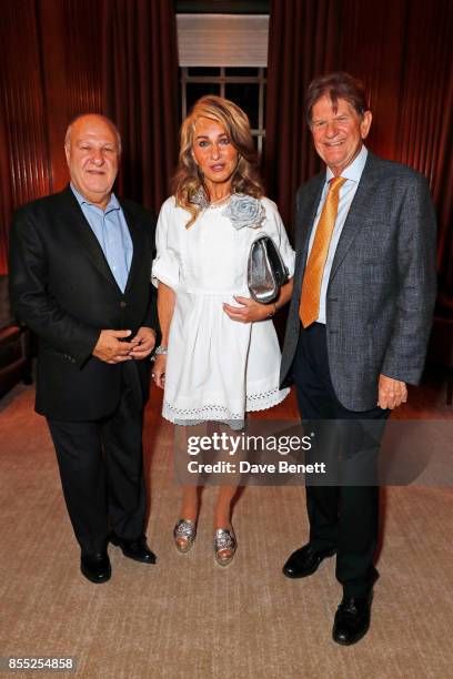 Harvey Goldsmith, Maureen Sutherland Smith and Sir John Madejski attends the launch of Ten Trinity Square Private Club on September 28, 2017 in...