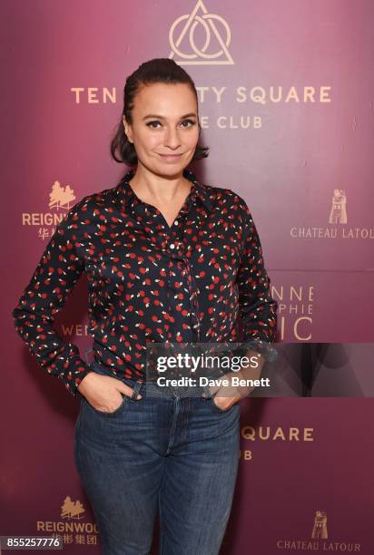 Gizzi Erskine attends the launch of Ten Trinity Square Private Club on September 28, 2017 in London, England.