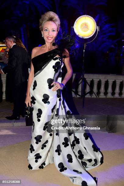 Camilla di Borbone attends the cocktail for the inaugural "Monte-Carlo Gala for the Global Ocean" honoring Leonardo DiCaprio at the Monaco Garnier...