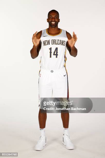 Martell Webster of the New Orleans Pelicans poses for a portrait during media day on September 25, 2017 at Smoothie King Center in New Orleans,...