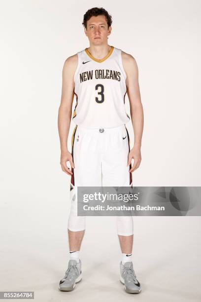 Omer Asik of the New Orleans Pelicans poses for a portrait during media day on September 25, 2017 at Smoothie King Center in New Orleans, Louisiana....