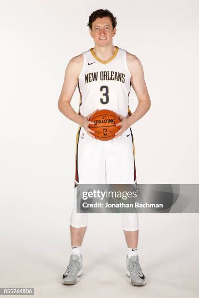 Omer Asik of the New Orleans Pelicans poses for a portrait during media day on September 25, 2017 at Smoothie King Center in New Orleans, Louisiana....