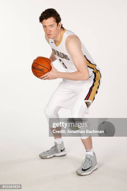 Omer Asik of the New Orleans Pelicans poses for a portrait during media day on September 25, 2017 at Smoothie King Center in New Orleans, Louisiana....