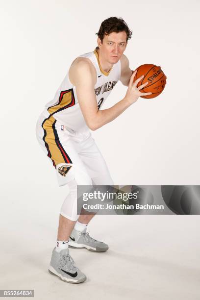 Omer Asik of the New Orleans Pelicans poses for a portrait during media day on September 25, 2017 at Smoothie King Center in New Orleans, Louisiana....