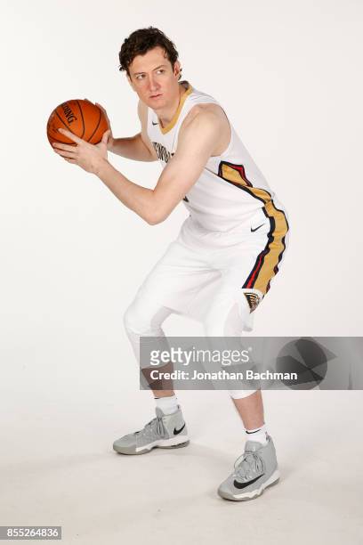 Omer Asik of the New Orleans Pelicans poses for a portrait during media day on September 25, 2017 at Smoothie King Center in New Orleans, Louisiana....