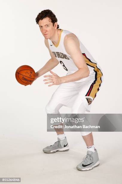 Omer Asik of the New Orleans Pelicans poses for a portrait during media day on September 25, 2017 at Smoothie King Center in New Orleans, Louisiana....