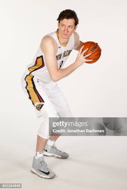 Omer Asik of the New Orleans Pelicans poses for a portrait during media day on September 25, 2017 at Smoothie King Center in New Orleans, Louisiana....