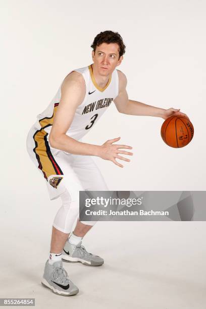 Omer Asik of the New Orleans Pelicans poses for a portrait during media day on September 25, 2017 at Smoothie King Center in New Orleans, Louisiana....