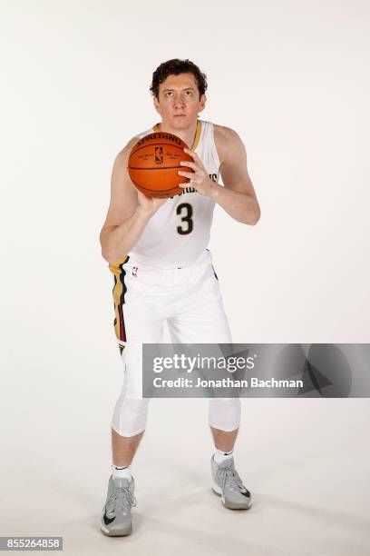 Omer Asik of the New Orleans Pelicans poses for a portrait during media day on September 25, 2017 at Smoothie King Center in New Orleans, Louisiana....